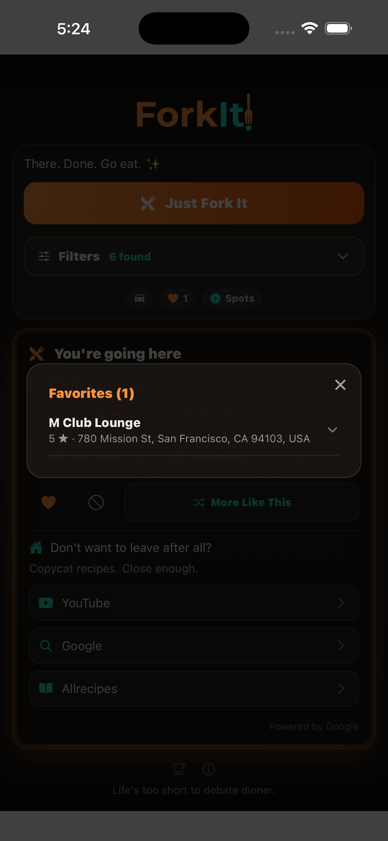 ForkIt favorites